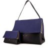 Celine All Soft handbag in blue and black leather and beige suede - 00pp thumbnail