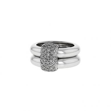 Chaumet Duo ring in white gold and diamonds
