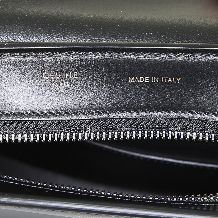 Sac à main Celine  Trapeze moyen modèle  en cuir tricolore beige bordeaux et noir - Detail D4