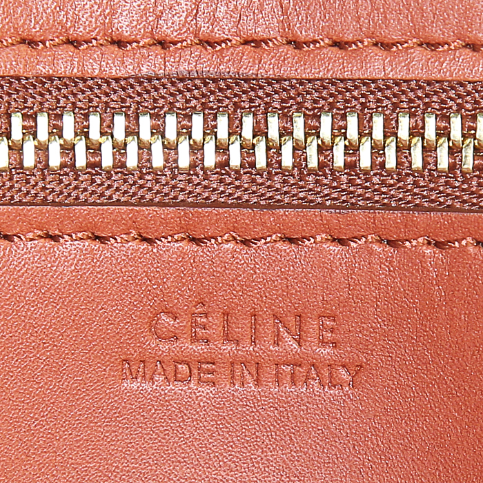 Sac à main Celine Tie Bag en cuir marron - Detail D3