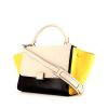 Celine Trapeze mini handbag in beige, yellow and black tricolor leather - 00pp thumbnail