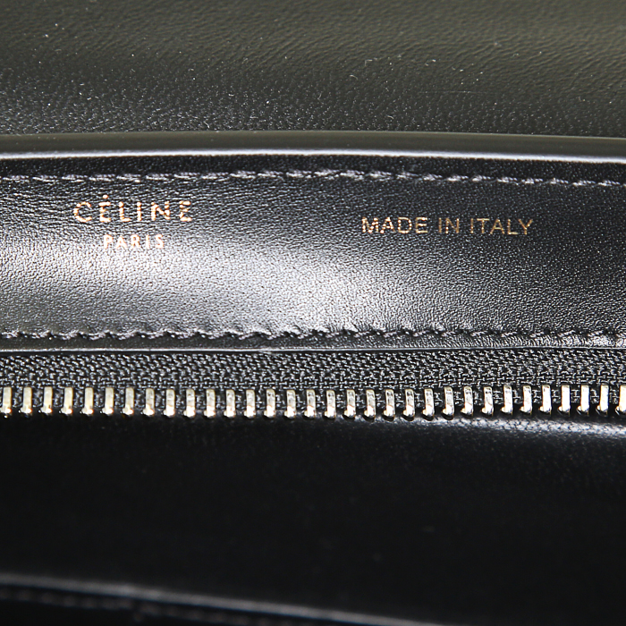 Bolso de mano Celine Trapeze mini en cuero tricolor beige, amarillo y negro - Detail D4