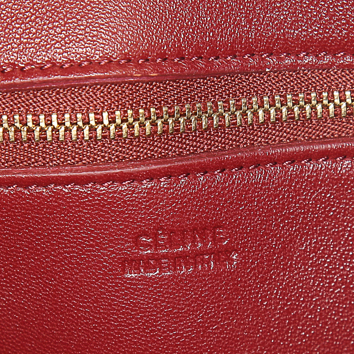 Bolso de mano Celine modelo pequeño en cuero color burdeos - Detail D3