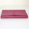Pochette Saint Laurent Belle de Jour in pelle verniciata rosa - Detail D4 thumbnail