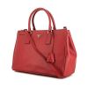 Prada Galleria large model handbag in red leather saffiano - 00pp thumbnail