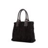 Shopping bag Renaud Pellegrino in puledro nero e pelle nera - 00pp thumbnail