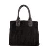 Shopping bag Renaud Pellegrino in puledro nero e pelle nera - 360 thumbnail