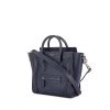 Celine Luggage Nano mini handbag in navy blue leather - 00pp thumbnail