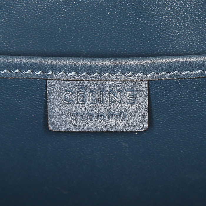 Borsa Celine Luggage Nano mini in pelle blu marino - Detail D4