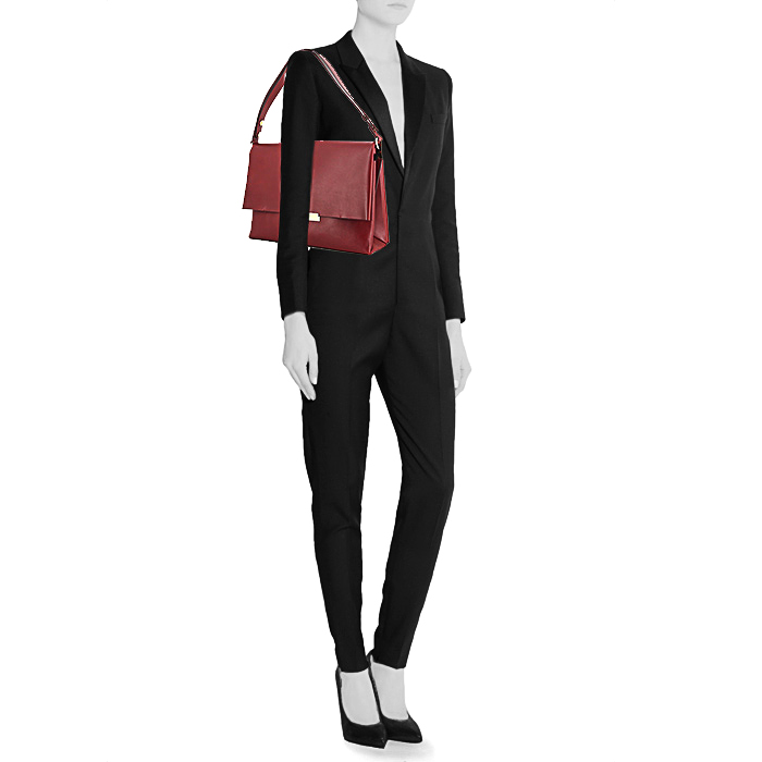 Celine Blade handbag in burgundy leather - Detail D1