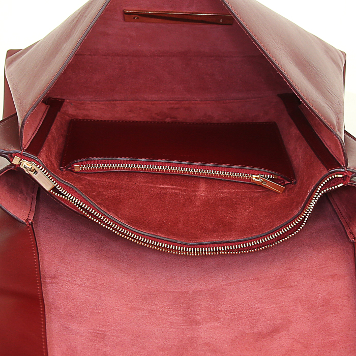 Celine Blade handbag in burgundy leather - Detail D2