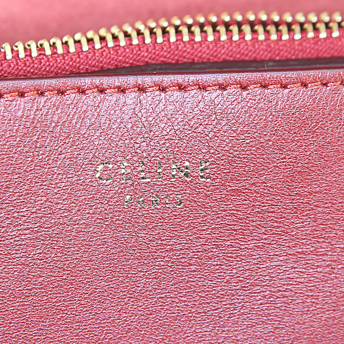 Celine Blade handbag in burgundy leather - Detail D3