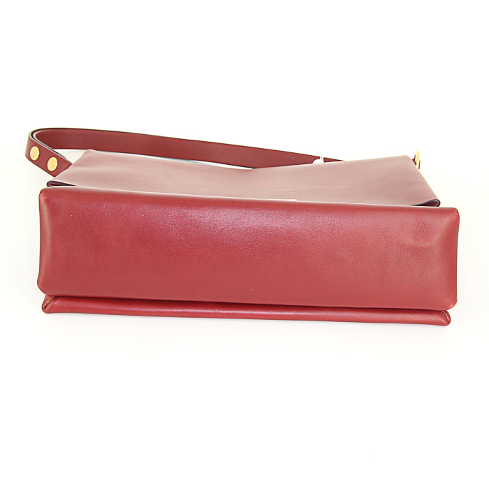 Celine Blade handbag in burgundy leather - Detail D4