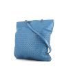 Bottega Veneta shoulder bag in blue intrecciato leather - 00pp thumbnail