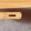 Hermes Kelly 32 cm handbag in natural leather and brown canvas - Detail D5 thumbnail