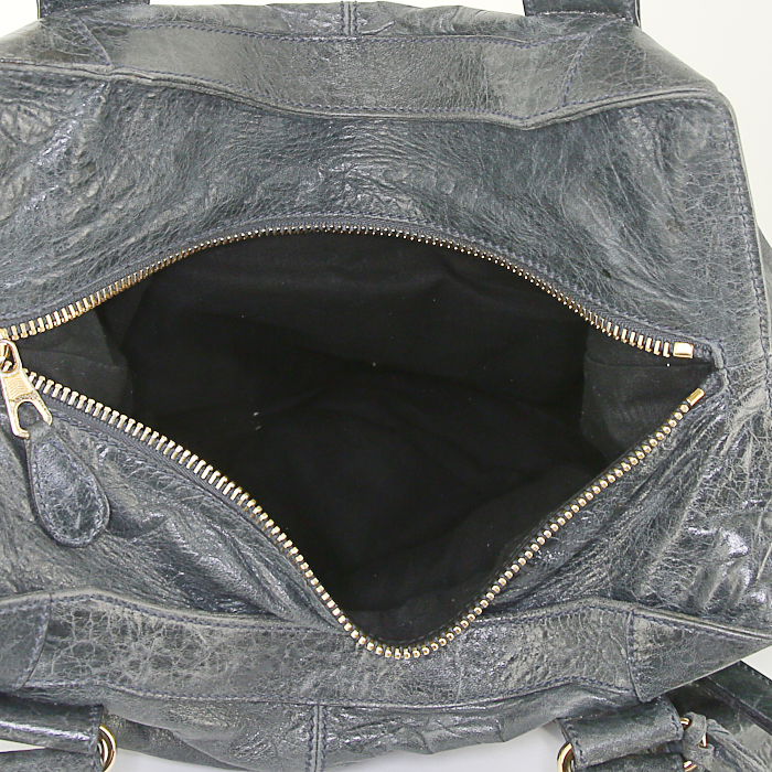 Balenciaga Velo handbag in grey blue leather - Detail D2