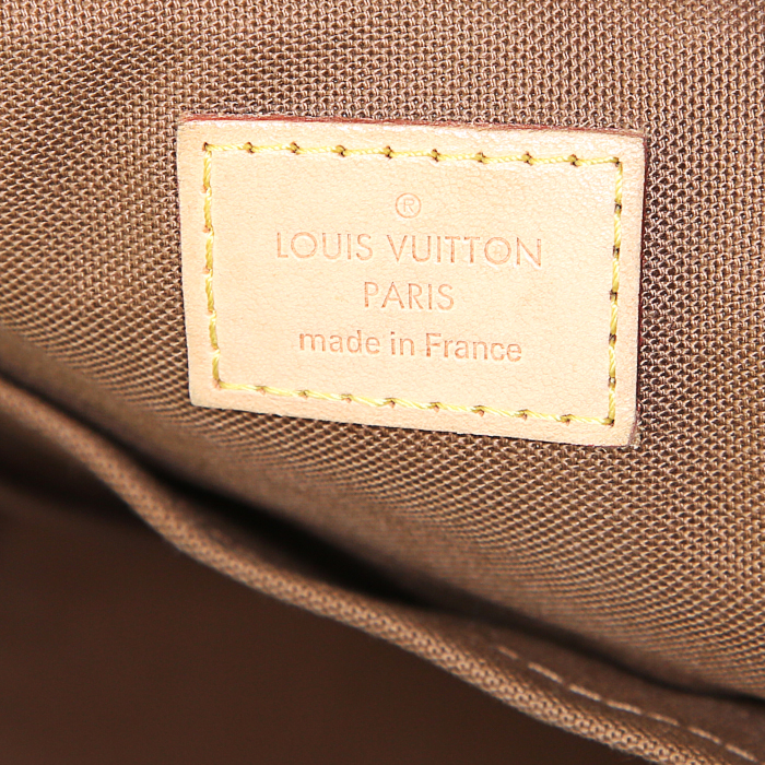 Louis Vuitton Palermo shopping bag in monogram canvas and natural leather - Detail D4