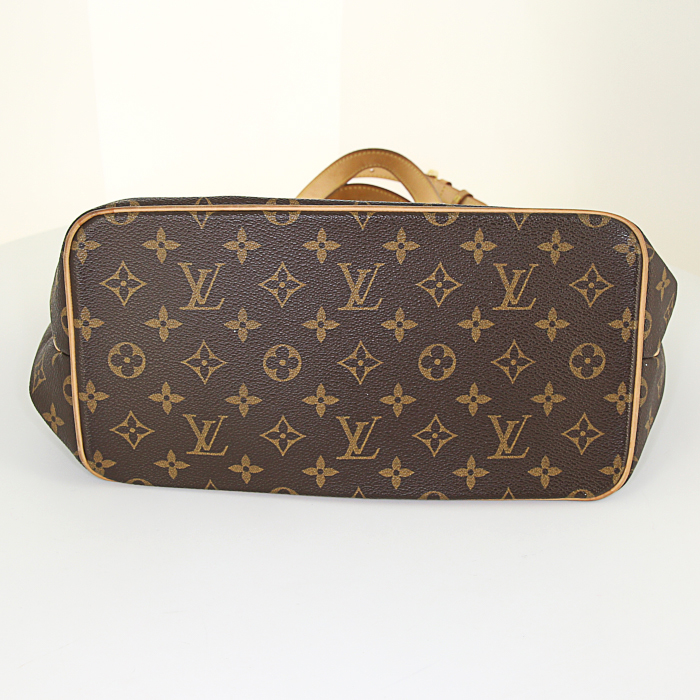 Louis Vuitton Palermo shopping bag in monogram canvas and natural leather - Detail D5
