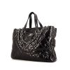 Shopping bag Chanel Portobello in pelle trapuntata nera e pelle lucida nera - 00pp thumbnail