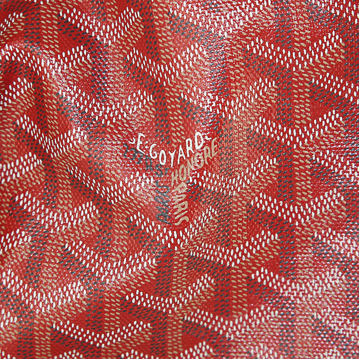 Shopping bag Goyard Saint-Louis in tela monogram cerata rossa e pelle rossa - Detail D3