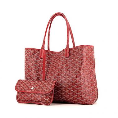 Goyard Saint-Louis shopping bag in red monogram canvas and red leather