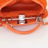 Fendi Mini Peekaboo shoulder bag in orange woollen fabric and orange leather - Detail D4 thumbnail