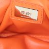 Fendi Mini Peekaboo shoulder bag in orange woollen fabric and orange leather - Detail D5 thumbnail