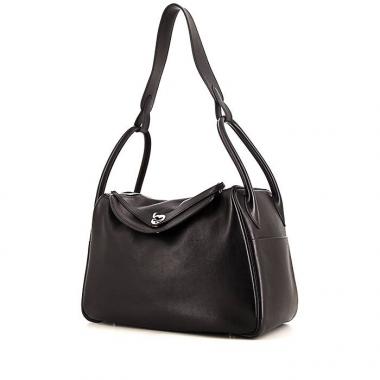Bolso de mano Hermes Lindy 34 cm en cuero swift negro