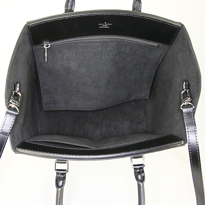 Louis Vuitton Phenix handbag in blue jean epi leather and black leather - Detail D3