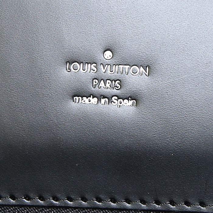 Louis Vuitton Phenix handbag in blue jean epi leather and black leather - Detail D4
