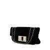Clutch de noche Chanel 2.55 en terciopelo negro - 00pp thumbnail