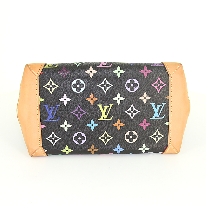 Sac à main Louis Vuitton Louis Vuitton Editions Limitées en toile monogram enduite multicolore noire et cuir naturel - Detail D4
