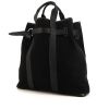 Hermès shopping bag in black canvas and black leather - 00pp thumbnail