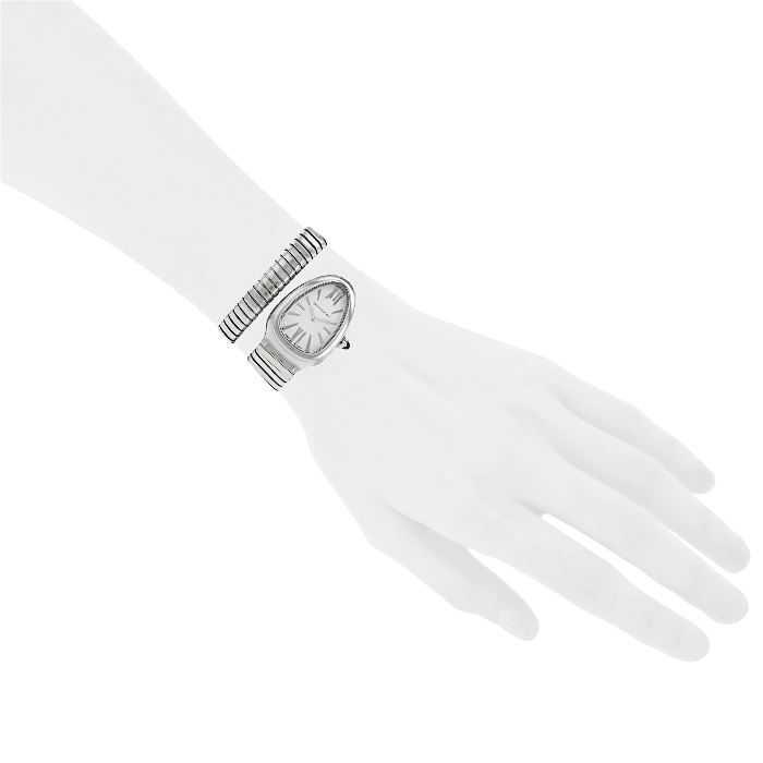 Bulgari Serpenti watch in stainless steel Ref:  SP 35 S Circa  2010 - Detail D1