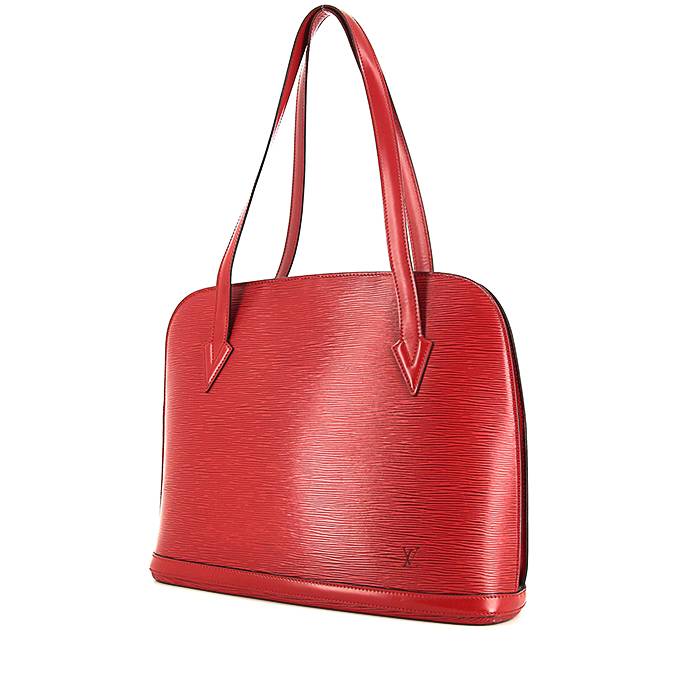 Sac à main Louis Vuitton Lussac en cuir épi rouge