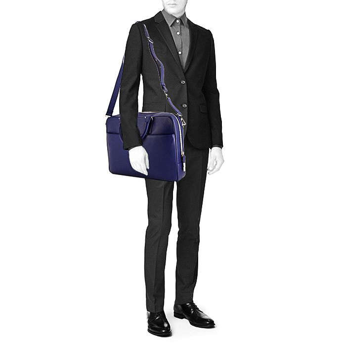 Porte-documents Dior en cuir bleu - Detail D2