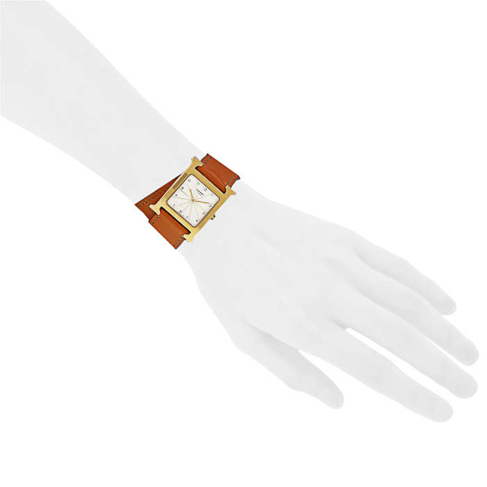 Hermes Heure H watch in gold plated Ref:  HH1.501 Circa  2000 - Detail D1