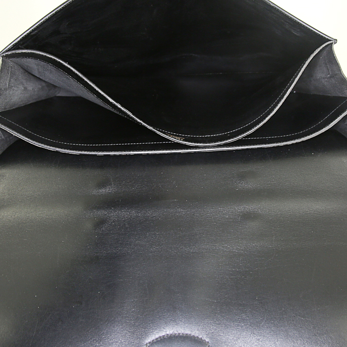 Porta-documentos Hermes Sac à dépêches en cuero box negro - Detail D2