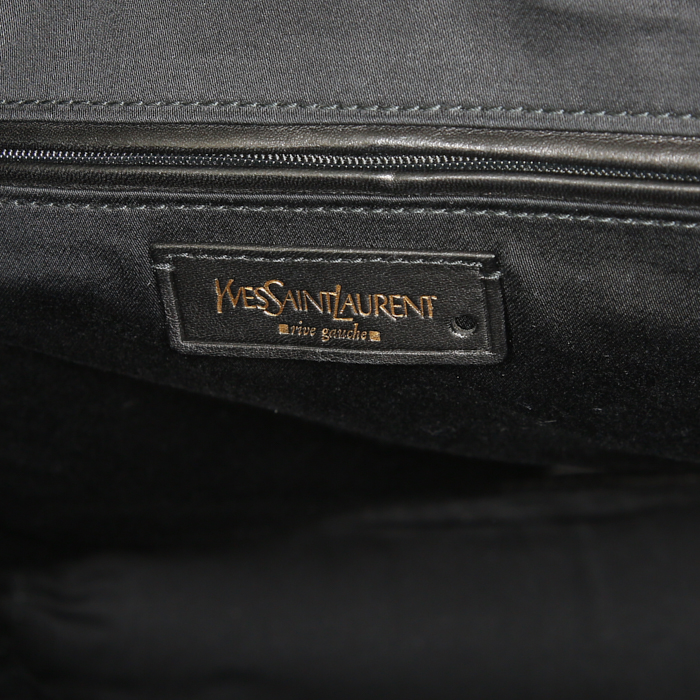 Sac cabas Saint Laurent en cuir vernis noir - Detail D3