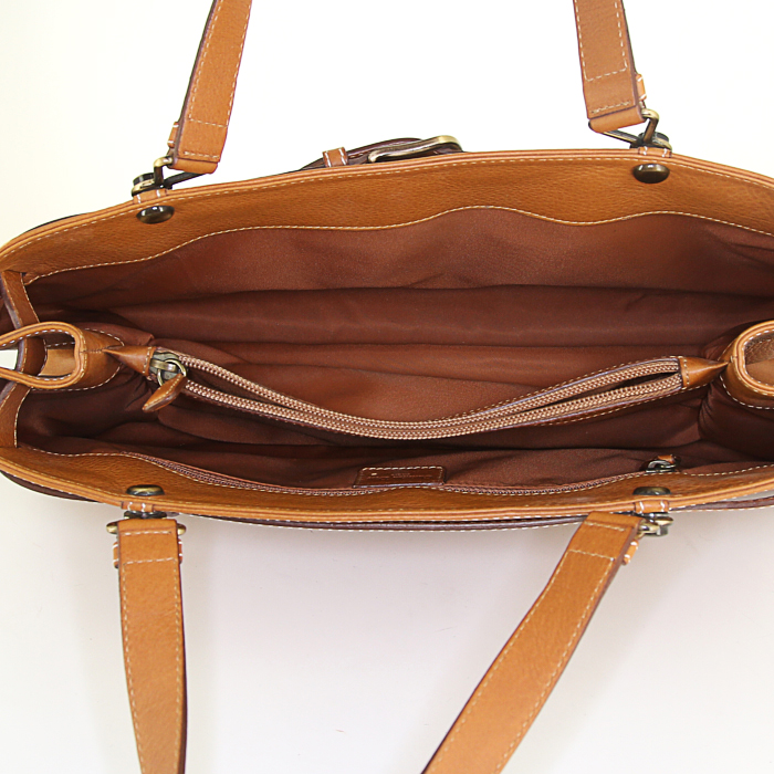 Dior Jeans Pocket handbag in brown grained leather - Detail D2