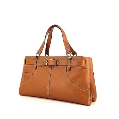 Dior Jeans Pocket handbag in brown grained leather