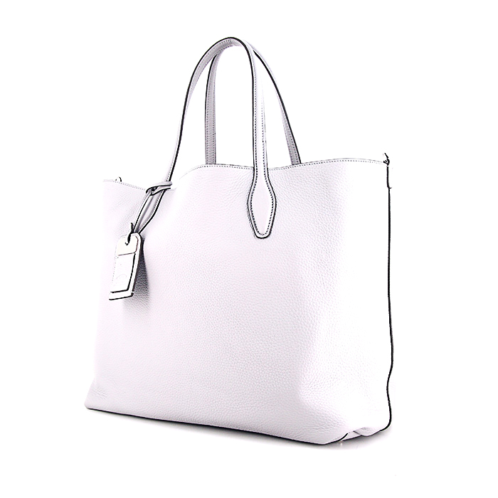 Sac cabas Tod's en daim bicolore bleu-marine et cuir gris - Detail D1