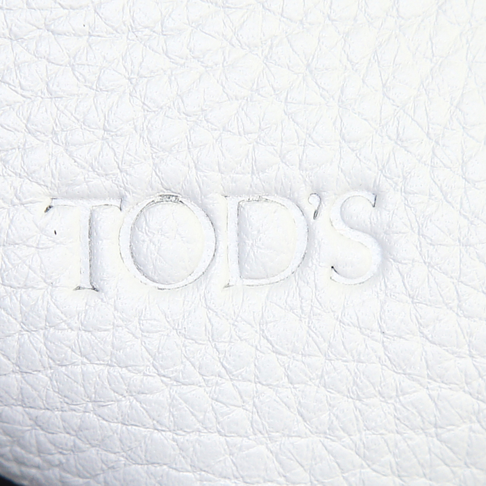 Tod's shopping bag in navy blue bicolor suede and grey leather - Detail D4