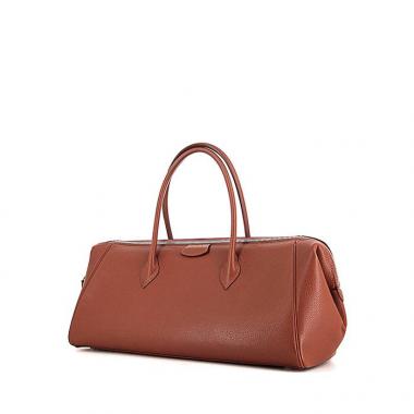 Sac à main Hermes Paris-Bombay grand modèle en cuir grainé marron