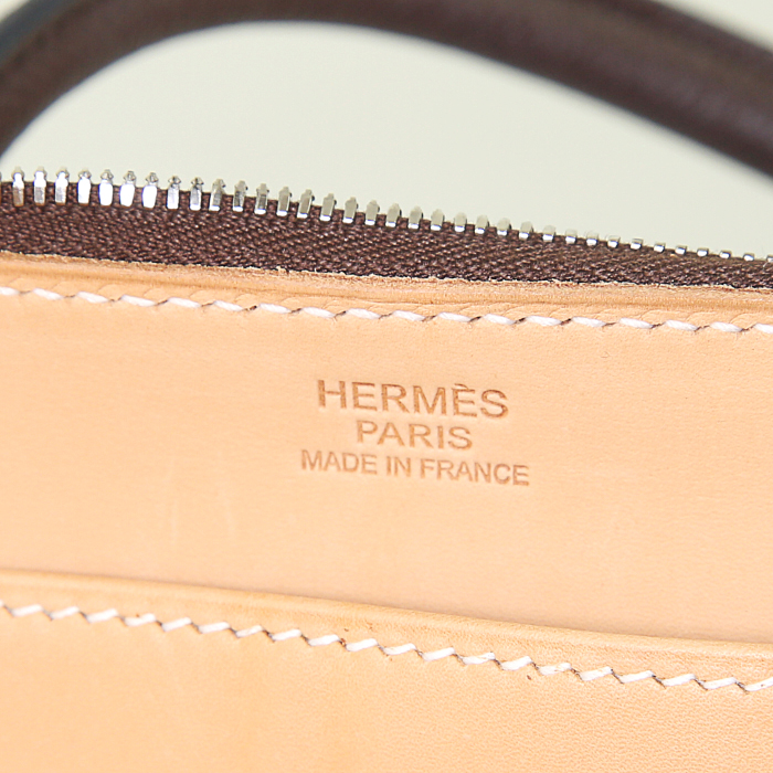 Sac à main Hermes Paris-Bombay petit modèle en cuir epsom marron - Detail D3