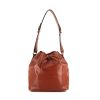 Shopping bag Louis Vuitton petit Noé modello piccolo in pelle Epi marrone e color cognac - 360 thumbnail
