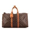 Bolsa de viaje Louis Vuitton Keepall 45 en lona Monogram y cuero natural - 360 thumbnail