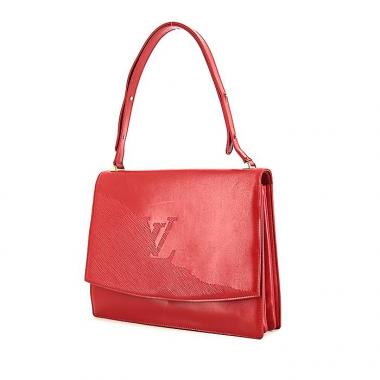 Borsa da spalla o a mano Louis Vuitton Opéra in pelle rossa e pelle Epi rossa