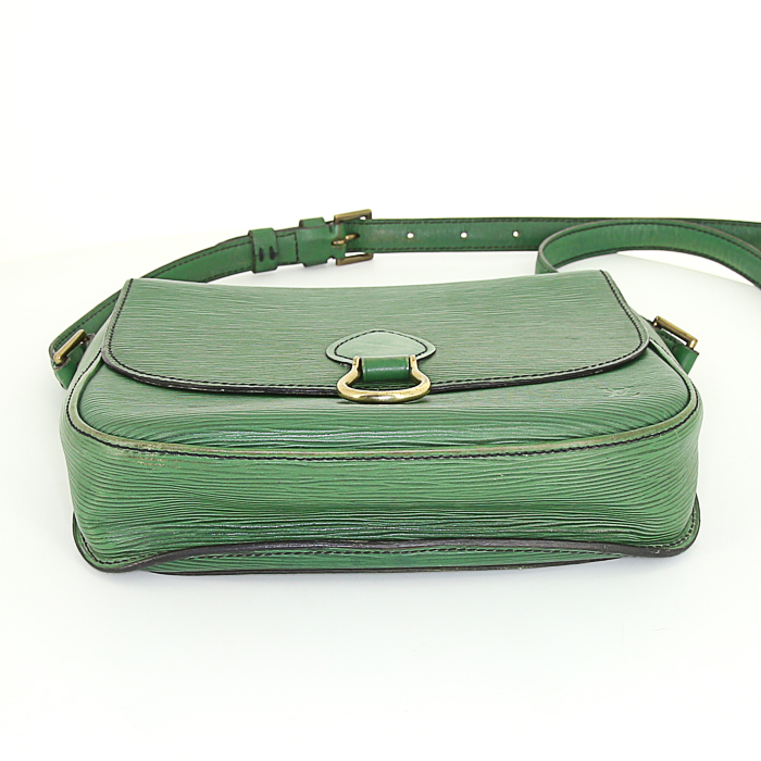 Borsa a tracolla Louis Vuitton Saint Cloud in pelle Epi Vert Anglais - Detail D4
