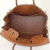 Hermes Birkin 35 cm handbag in brown Barenia leather and beige canvas - Detail D2 thumbnail